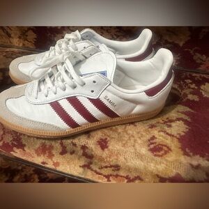 adidas Originals Samba OG White/Collegiate Burgundy/Gum 3 Grade School Boys Shoe